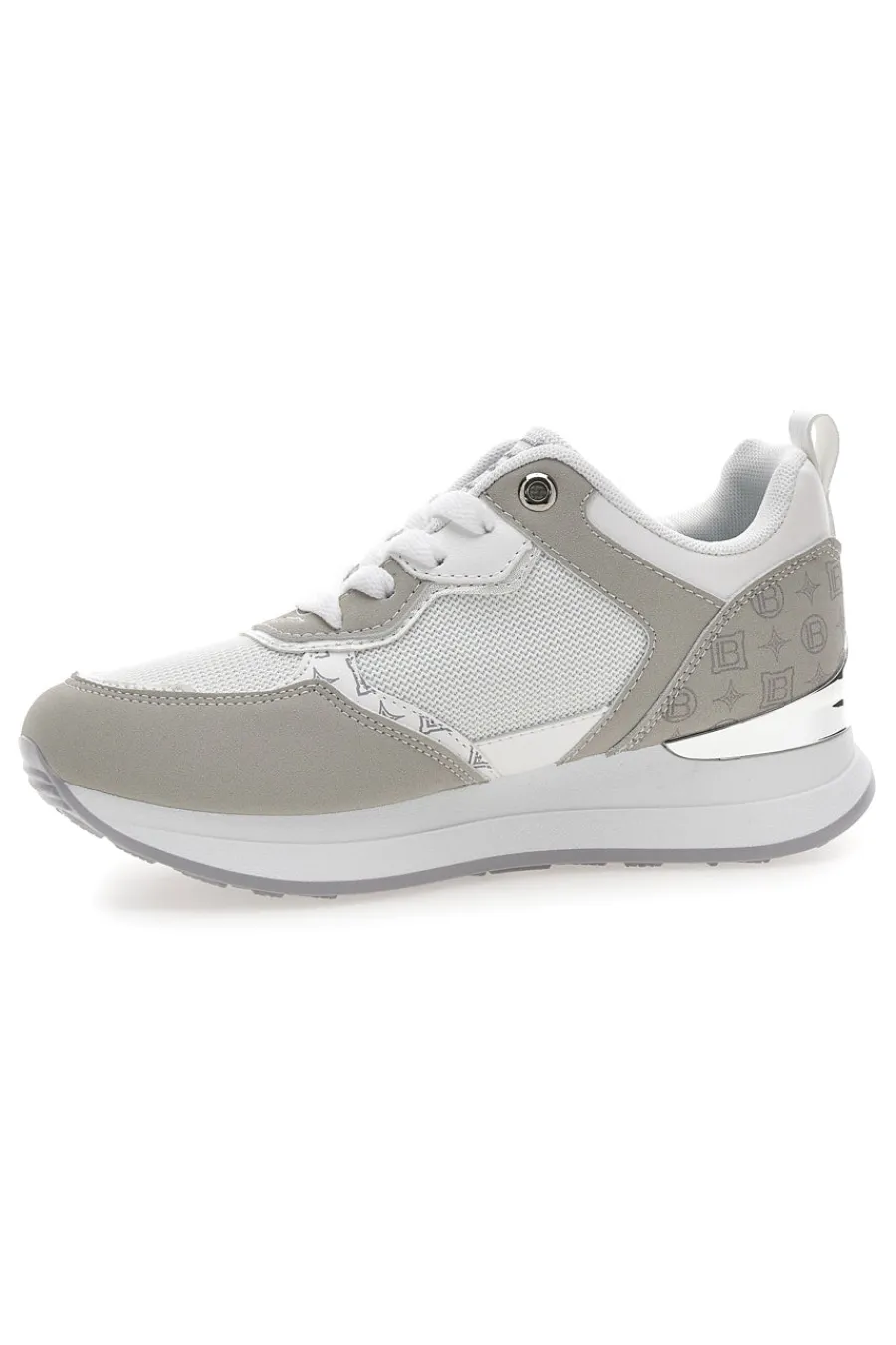 Sneaker bianca e grigia con inserti argento 9623-LAURA BIAGIOTTI Clearance
