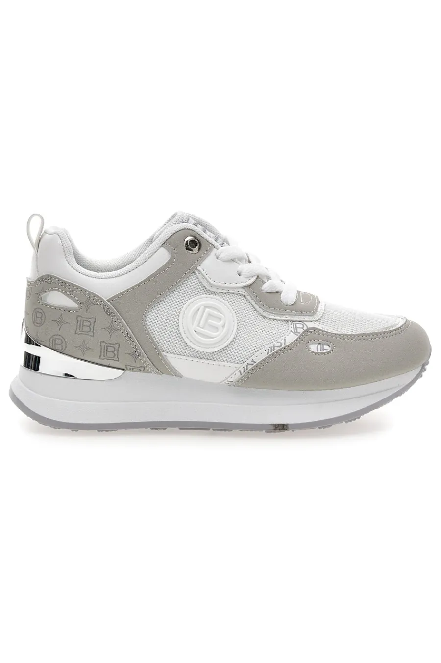 Sneaker bianca e grigia con inserti argento 9623-LAURA BIAGIOTTI Clearance