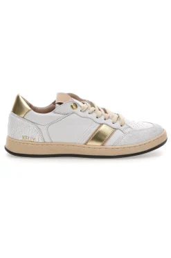 Sneaker bianca in vera pelle con dettagli oro Kelly-PITTARELLO CAPSULE Outlet