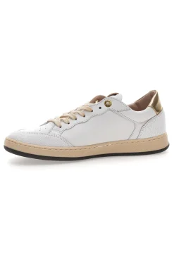 Sneaker bianca in vera pelle con dettagli oro Kelly-PITTARELLO CAPSULE Outlet