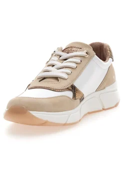Sneaker da donna beige con inserti animalier 67172370320-RELIFE Sale