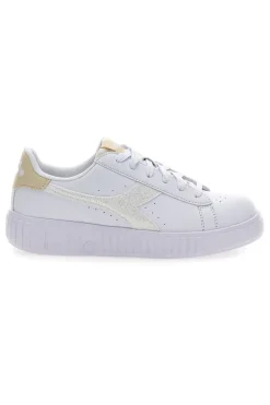 Sneaker da donna bianche con platform e dettagli oro Game Step Glam GS-DIADORA Sale