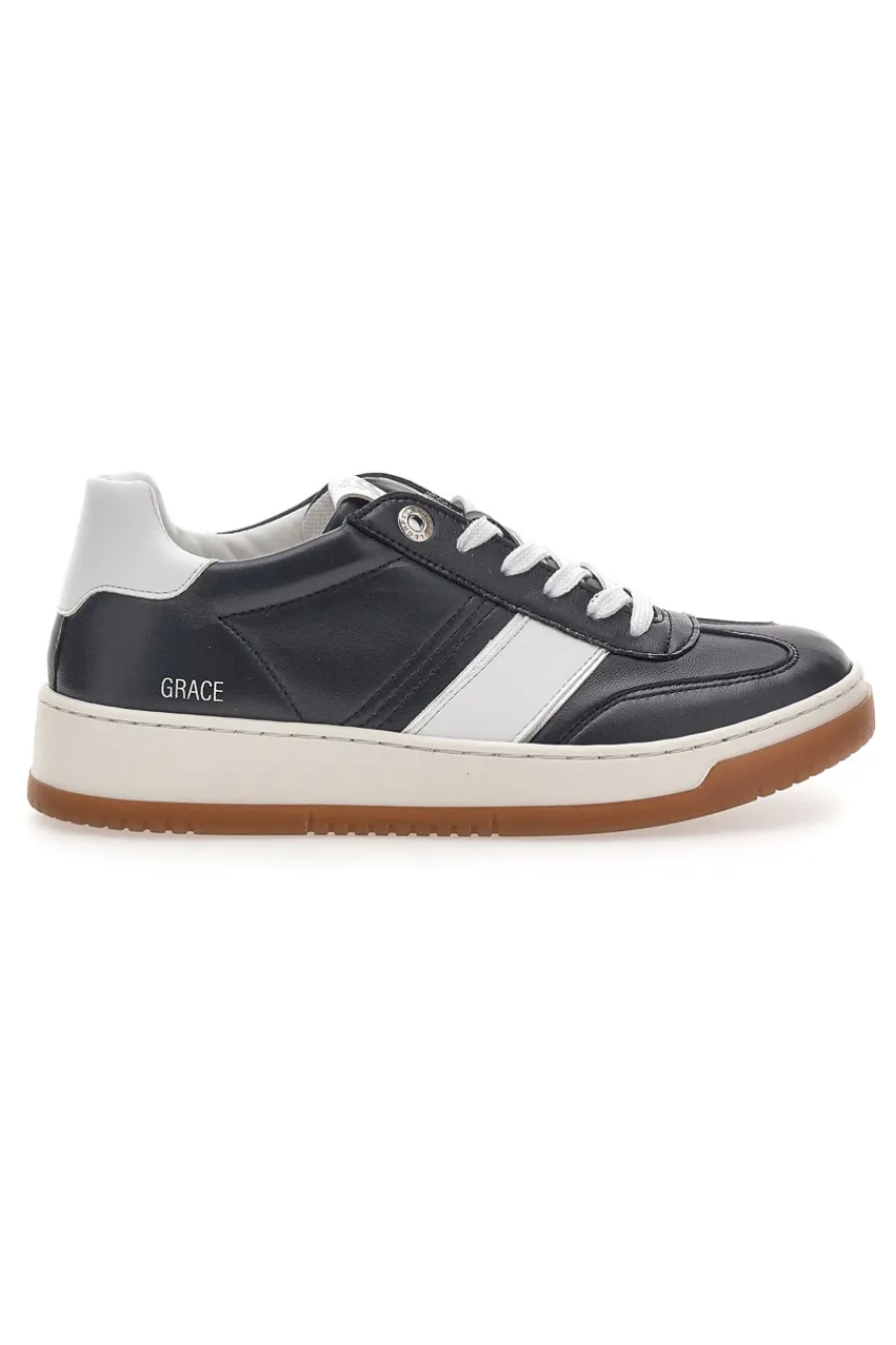 Sneaker nera in vera pelle con dettagli bianchi Grace-PITTARELLO CAPSULE Best