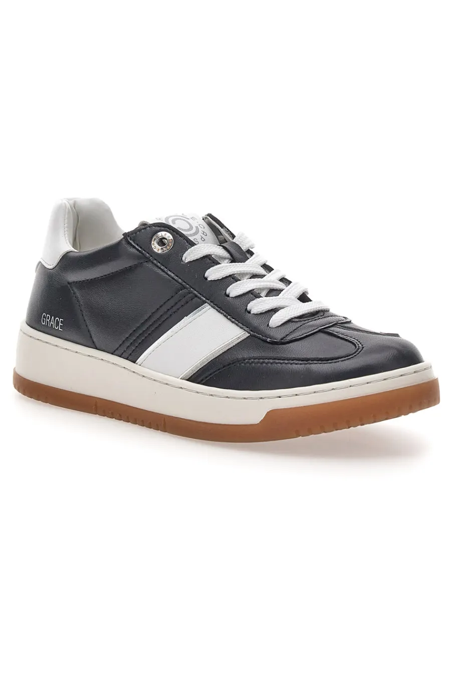 Sneaker nera in vera pelle con dettagli bianchi Grace-PITTARELLO CAPSULE Best
