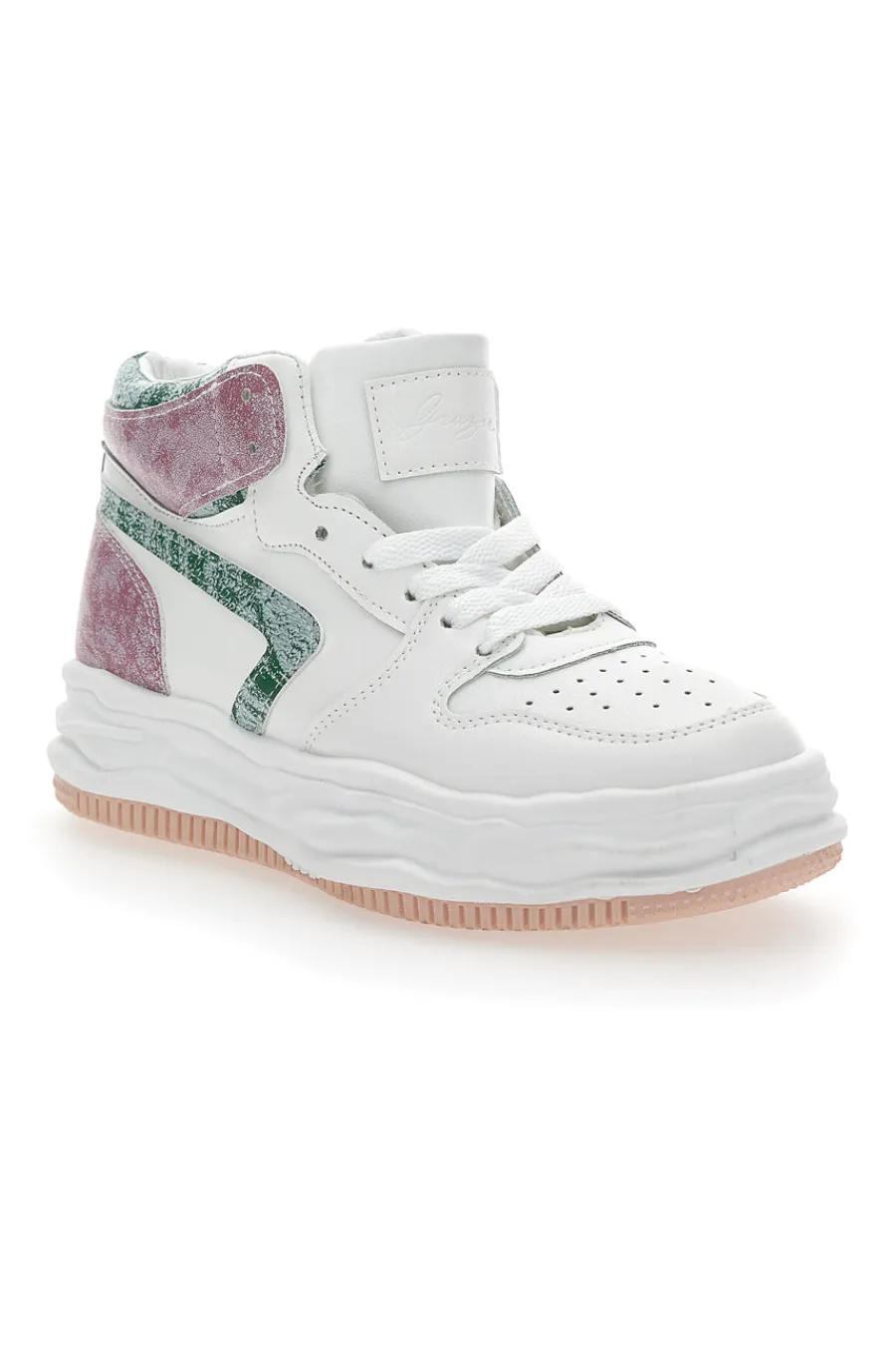 Sneakers alta 3150 Bianca Rosa-GRAZIE Hot