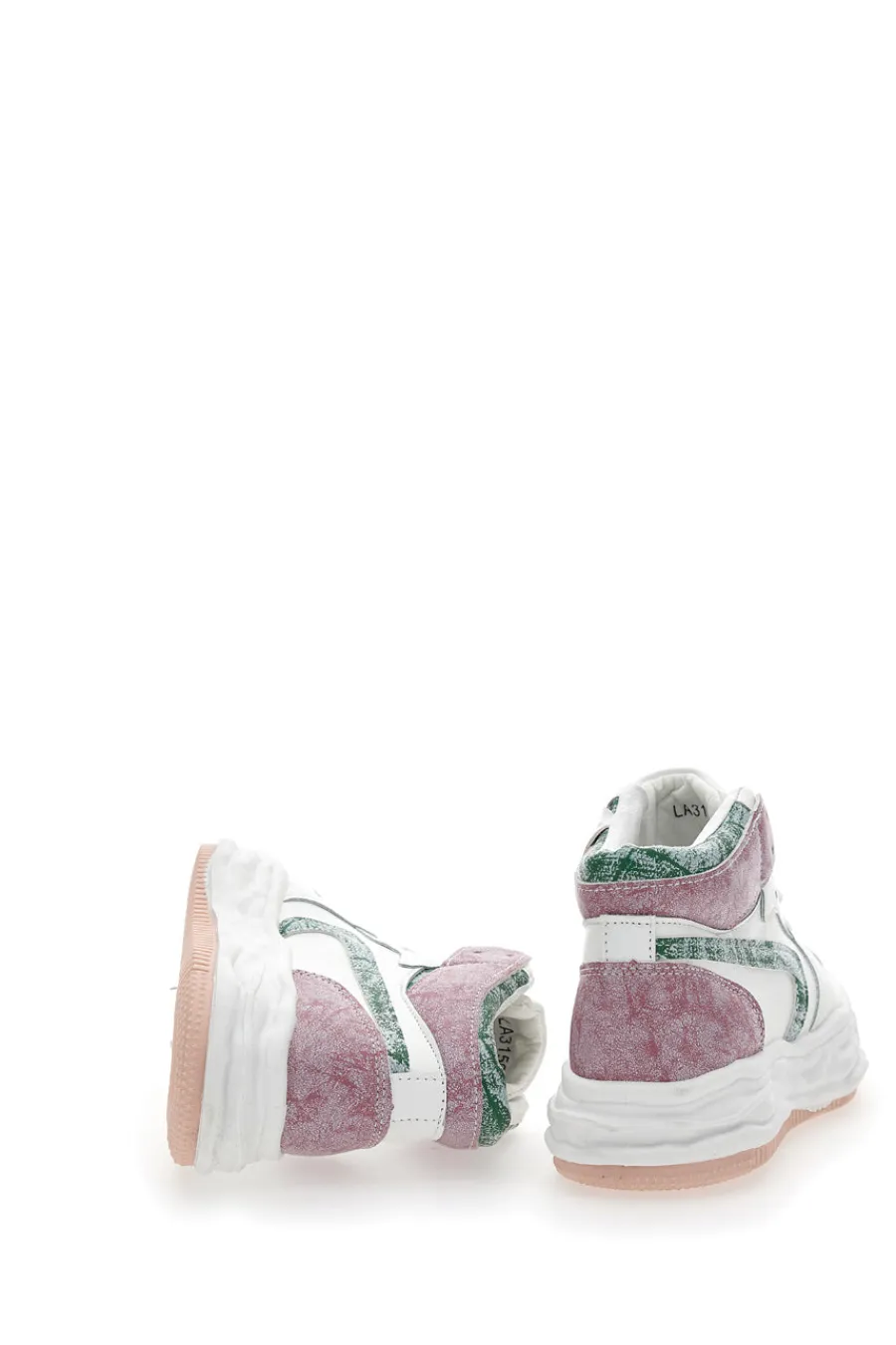 Sneakers alta 3150 Bianca Rosa-GRAZIE Hot