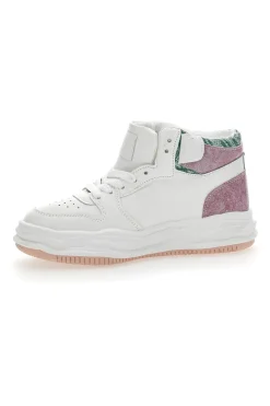 Sneakers alta 3150 Bianca Rosa-GRAZIE Hot