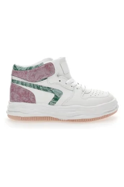 Sneakers alta 3150 Bianca Rosa-GRAZIE Hot