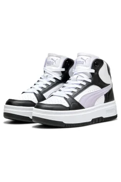 Sneakers alte bianche e nere suola flatform Rebound Femme Mid-PUMA