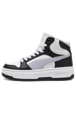 Sneakers alte bianche e nere suola flatform Rebound Femme Mid-PUMA