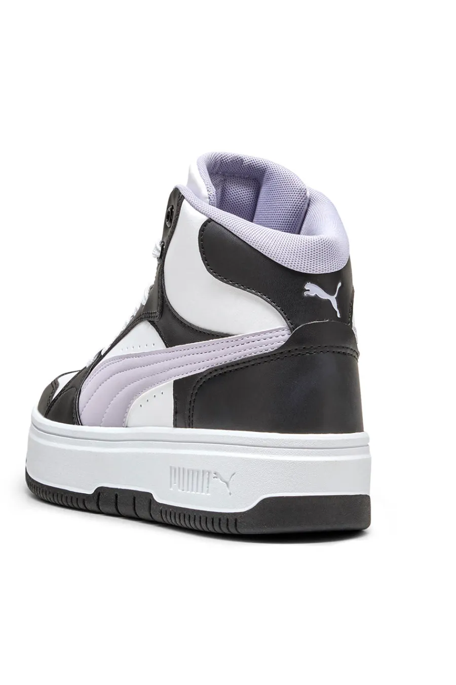 Sneakers alte bianche e nere suola flatform Rebound Femme Mid-PUMA