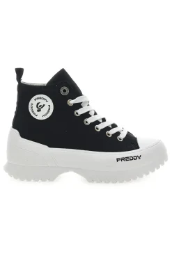 Sneakers Alte Nere con Platform Bianco FY7602-FREDDY New