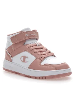 Sneakers Alte Rosa e Bianche Rebound 2.0 Mid-CHAMPION Discount