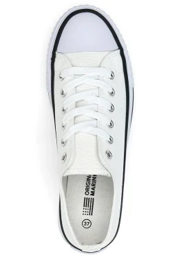 Sneakers basse bianche in tela suola platform 4814-ORIGINAL MARINES New