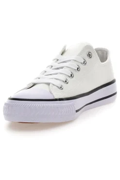 Sneakers basse bianche in tela suola platform 4814-ORIGINAL MARINES New