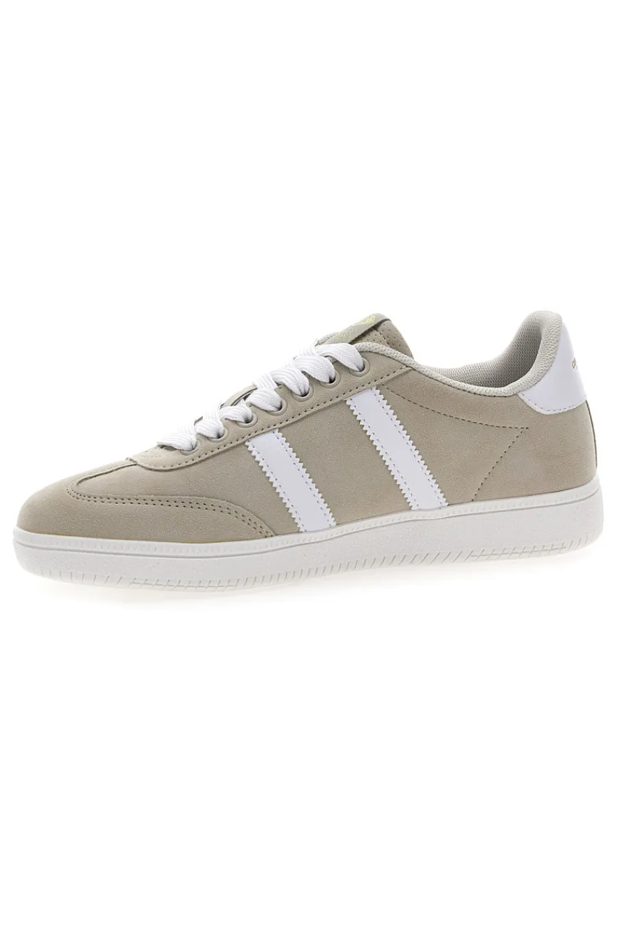 Sneakers Beige con Bande Laterali Bianche AMELIE SD-COTTON BELT Outlet