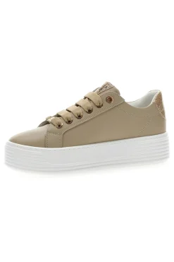 Sneakers Beige con Dettagli Color Oro Glitterati e Cerniera 51031-MARIELLA BURANI Online