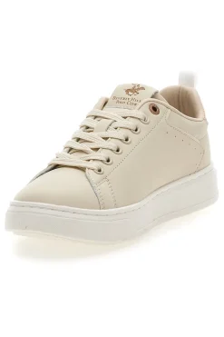 Sneakers beige con dettagli oro Polo Club HUBY LTX-BEVERLY HILLS Clearance