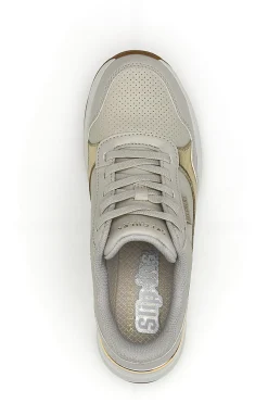 Sneakers beige con dettagli oro e soletta Memory Foam Billion 2 Top-Tier-SKECHERS Outlet