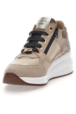 Sneakers beige con glitter e zip laterale 51751C1104-MARIELLA BURANI Outlet