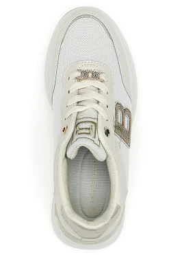 Sneakers beige con inserti glitterati 9235-LAURA BIAGIOTTI New