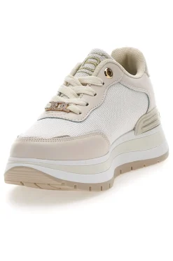 Sneakers beige con inserti glitterati 9235-LAURA BIAGIOTTI New