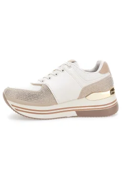 Sneakers beige con strass e inserti oro 9638-LAURA BIAGIOTTI Discount