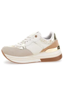 Sneakers beige con strass oro 9640-LAURA BIAGIOTTI Discount