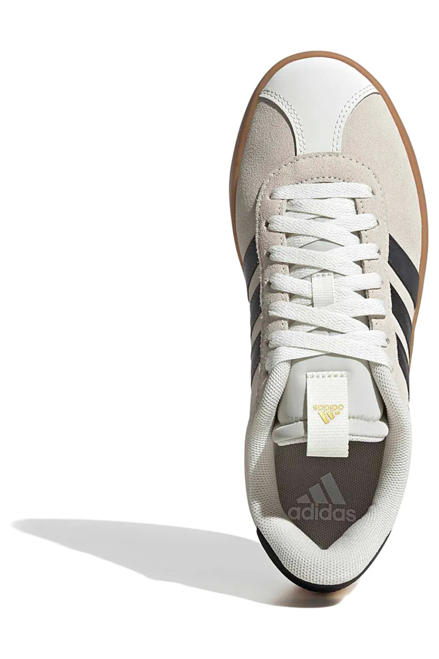 Sneakers beige con strisce nere e suola in gomma VL Court 3-ADIDAS Outlet