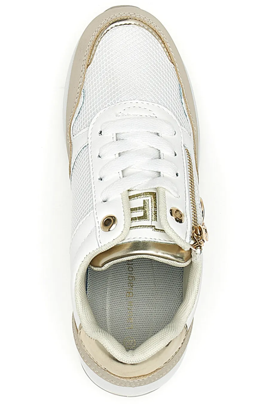 Sneakers Beige con Zeppa e Chiusura con Lacci e Cerniera 8920-LAURA BIAGIOTTI Sale