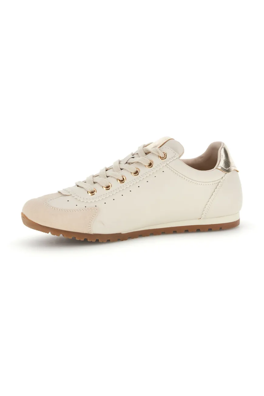 Sneakers beige in materiale sintetico con dettagli metallici Me & me TW26S801502