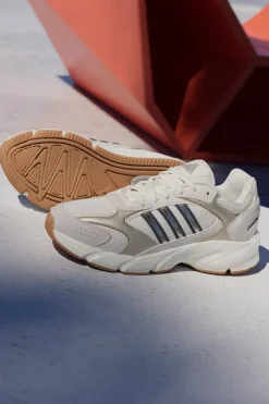 Sneakers beige in mesh con dettagli argento e suola Cloudfoam Crazychaos 2000-ADIDAS New
