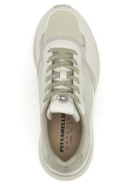 Sneakers Beige in pelle zeppa comfort Pittarello capsule Benny-MON DIEU Best