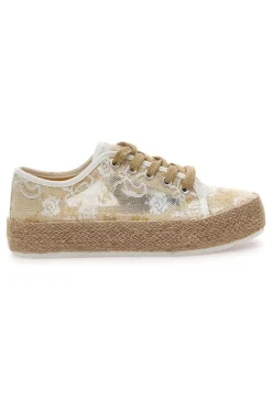 Sneakers beige in pizzo con suola corda E132-ENERGY Hot