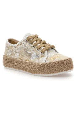 Sneakers beige in pizzo con suola corda E132-ENERGY Hot