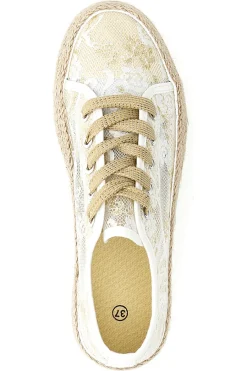 Sneakers beige in pizzo con suola corda E132-ENERGY Hot