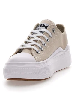 Sneakers Beige In Tela Con Platform British Knight Kaya Flow Low-BRITISH KNIGHTS