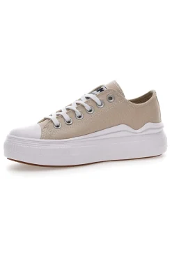 Sneakers Beige In Tela Con Platform British Knight Kaya Flow Low-BRITISH KNIGHTS