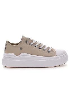 Sneakers Beige In Tela Con Platform British Knight Kaya Flow Low-BRITISH KNIGHTS