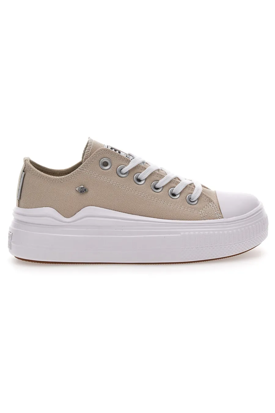 Sneakers Beige In Tela Con Platform British Knight Kaya Flow Low-BRITISH KNIGHTS