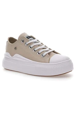 Sneakers Beige In Tela Con Platform British Knight Kaya Flow Low-BRITISH KNIGHTS