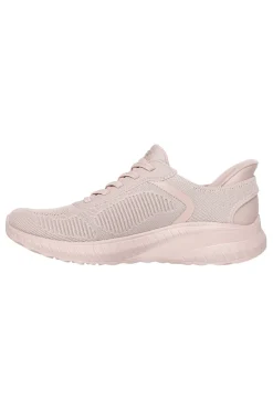 Sneakers beige slip-on in mesh con Memory Foam BOBS Squad Chaos Current Muse-SKECHERS Clearance