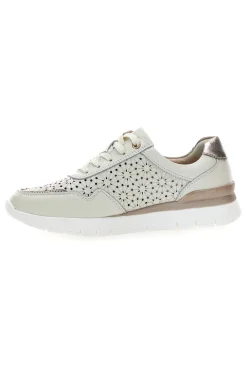Sneakers beige traforate in vera pelle con cerniera 182082-PRIMA RIGA