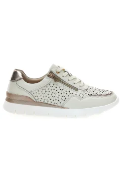 Sneakers beige traforate in vera pelle con cerniera 182082-PRIMA RIGA
