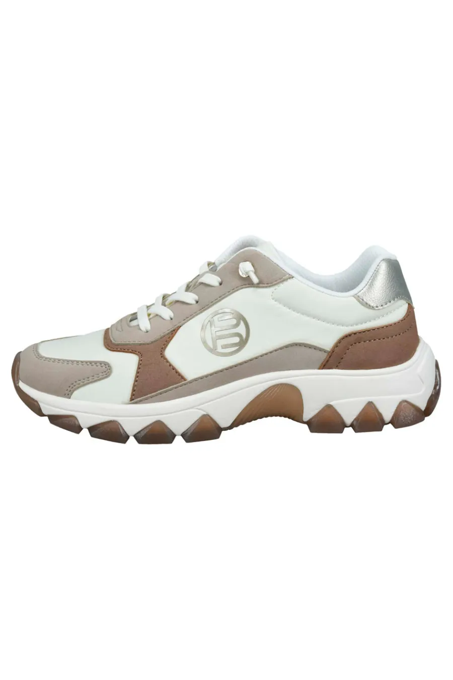 Sneakers Bianche Beige e Cuoio D45AJL015569-BAGATT Discount