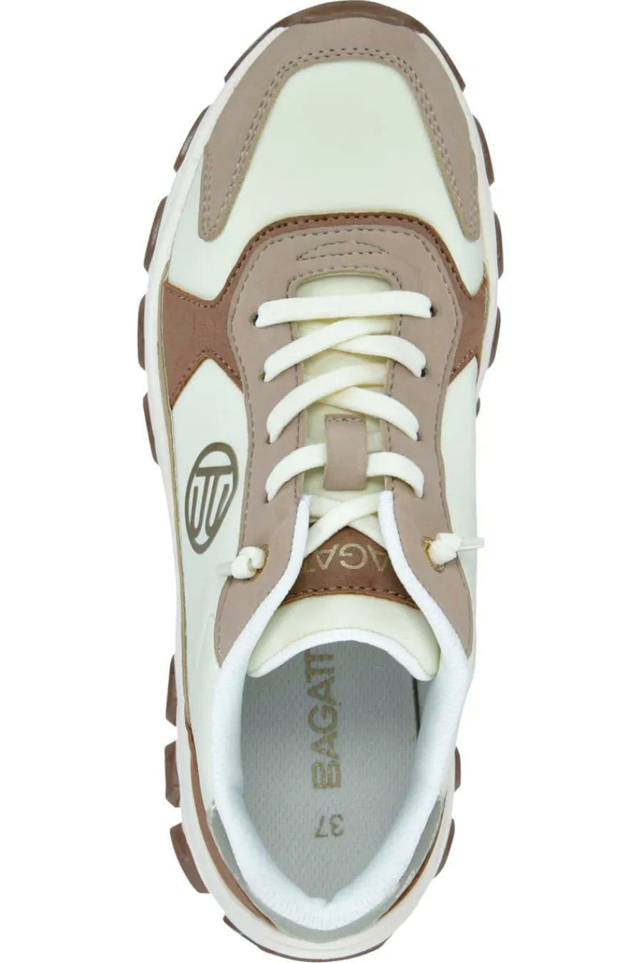 Sneakers Bianche Beige e Cuoio D45AJL015569-BAGATT Discount