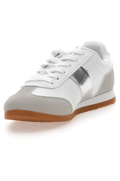 Sneakers Bianche con Banda Laterale Argento 24250-TALEMI Best
