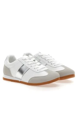 Sneakers Bianche con Banda Laterale Argento 24250-TALEMI Best