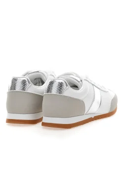 Sneakers Bianche con Banda Laterale Argento 24250-TALEMI Best