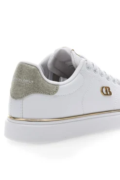 Sneakers Bianche con Bordo Dorato GTZ 2.0-COTTON BELT